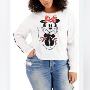 Disney Minnie Mouse white Long sleeve Crop top